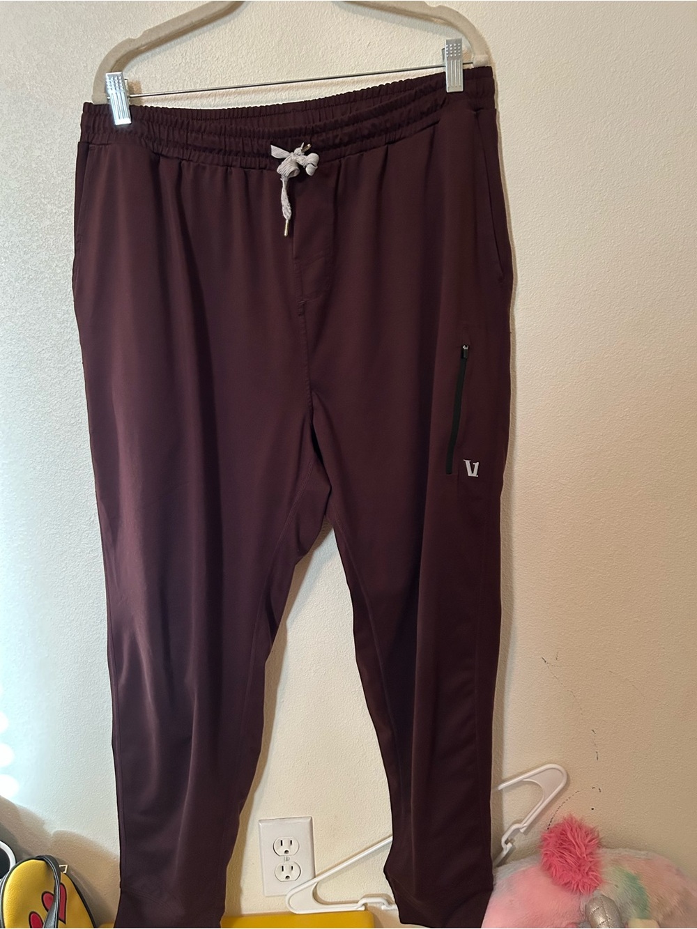 Men's Maroon Jogger Pants with Drawstring